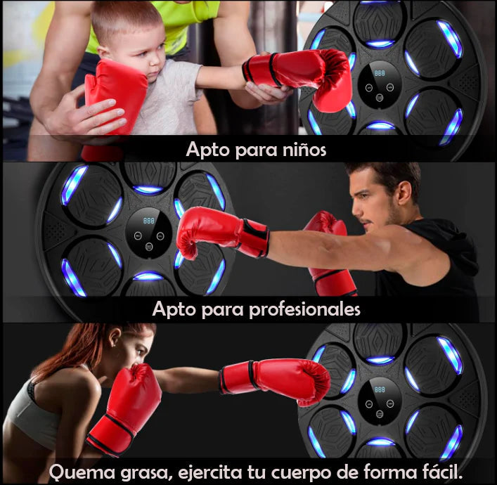 PUNCH PAD - Panel de Boxeo Musical Bluetooth + GUANTES DE REGALO