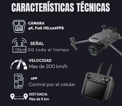 Dron 4K Profesional con Doble Cámara - FlySky™ + Estuche GRATIS