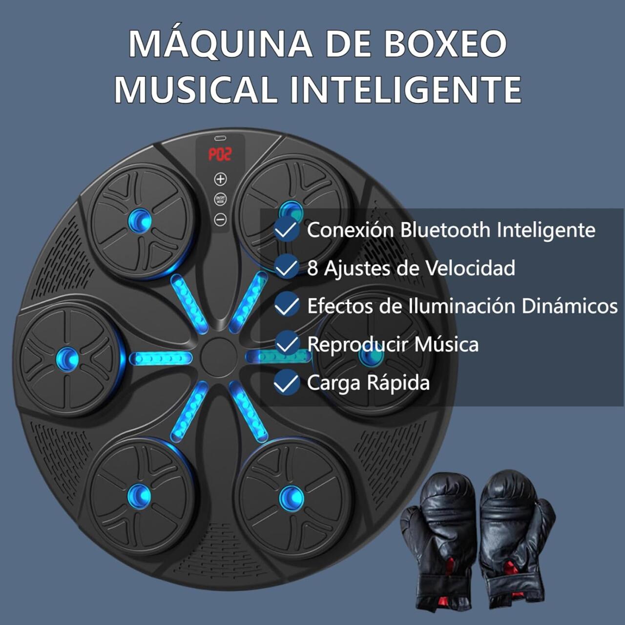 PUNCH PAD - Panel de Boxeo Musical Bluetooth + GUANTES DE REGALO